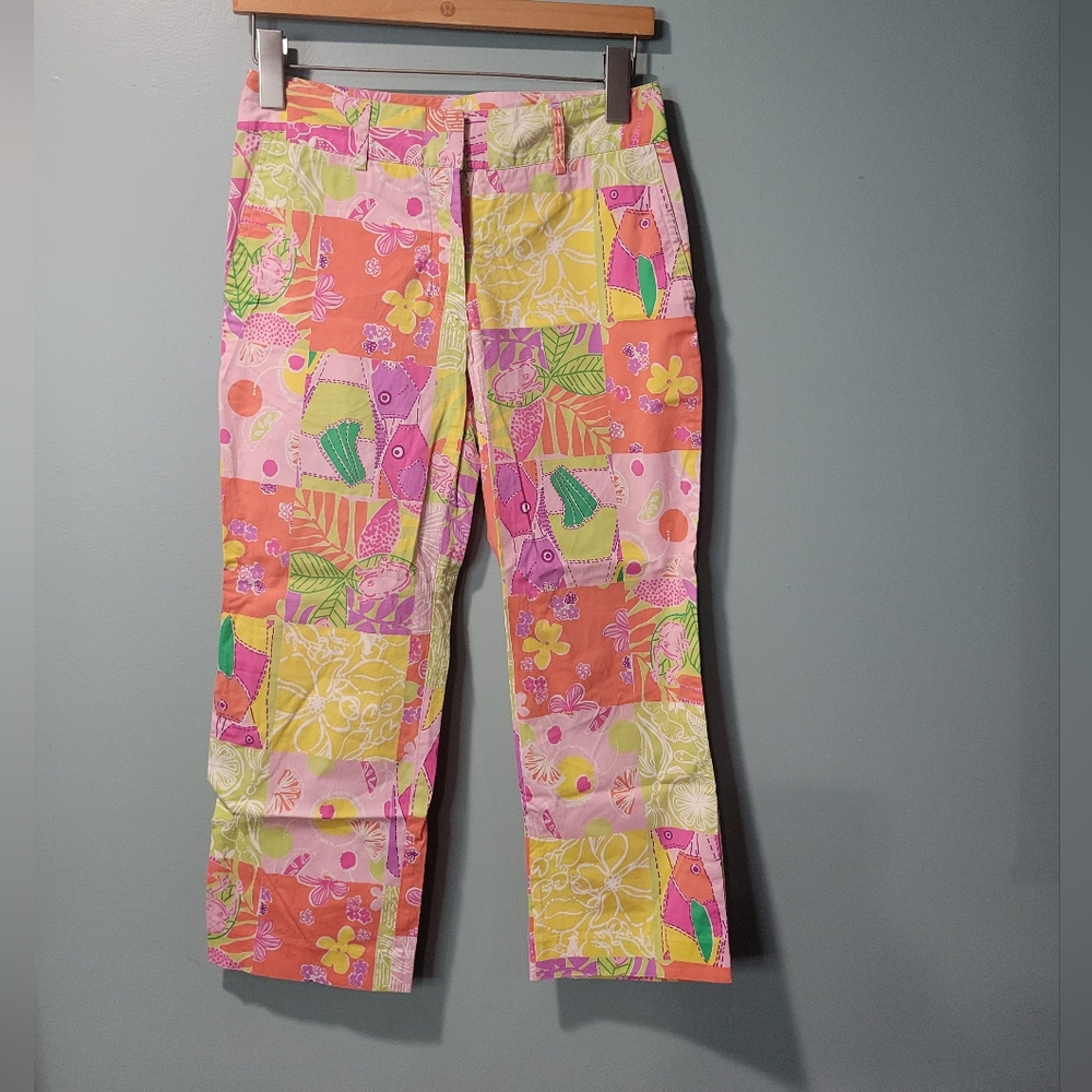 Lilly Pulitzer White Label Patchwork Plaid Floral… - image 1